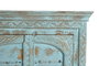 GINER Y COLOMER - Buffet 4 portes en bois de manguier vert d'eau vieilli, sculpté à la main, avec détails métal, 190x100x45 cm